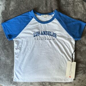 Orange kiss Los Angeles baseball tee